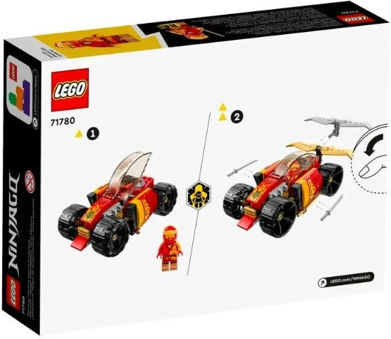Set LEGO Ninjago Ninja Race Car Kai EVO 71780, 94 pjesë, për fëmijë, Kuqe