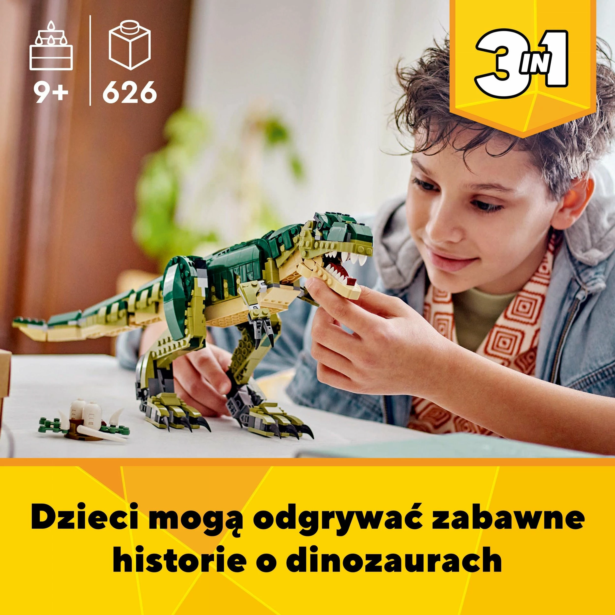 Set ndërtimi LEGO Creator 3-në-1 Tyrannosaurus 31151, 626 copë