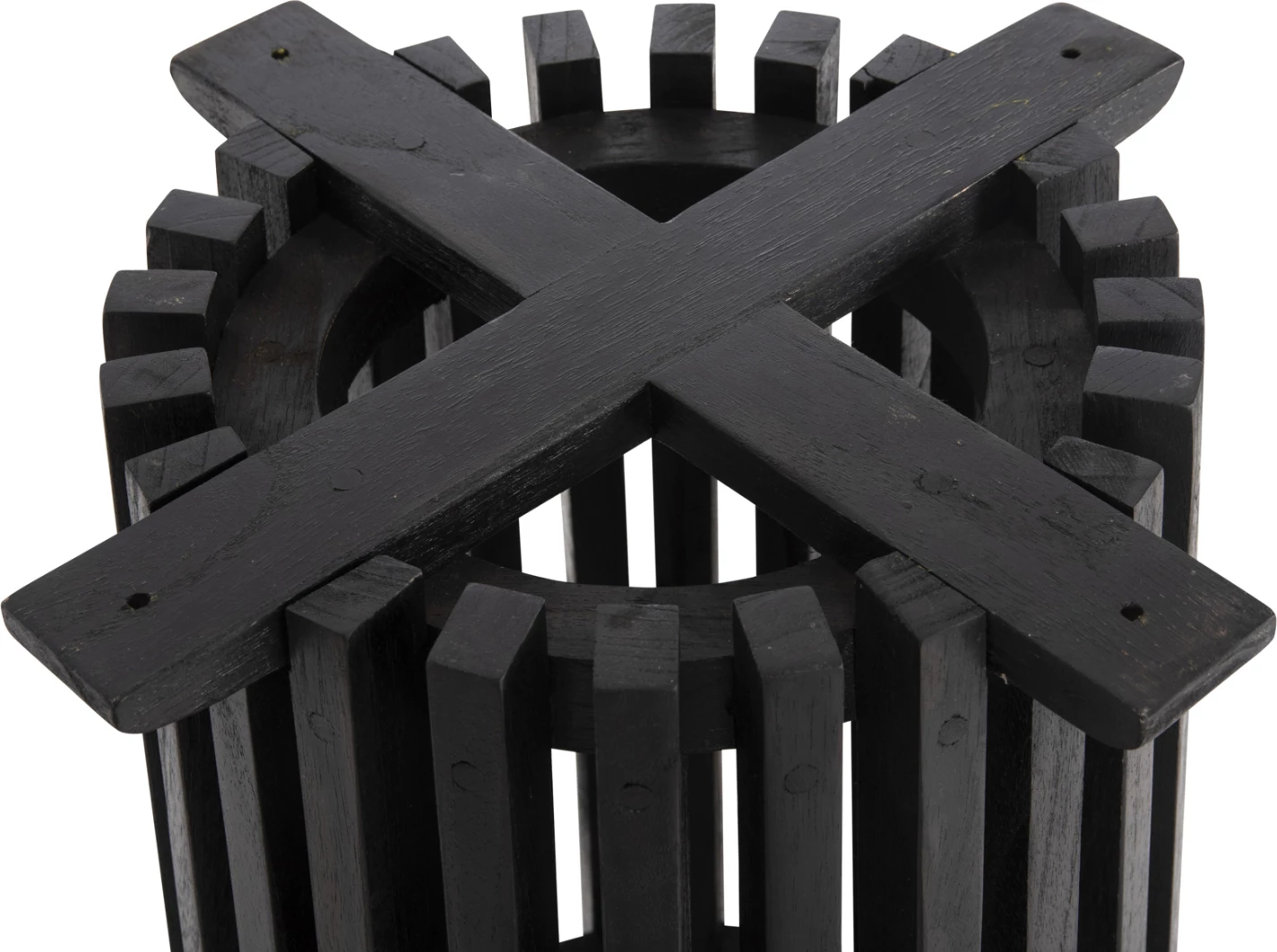 Baza e qëndrimit për bar, lartësi mesatare, e rrumbullakët, FRANTZ, FH9857.12, dru MINDI, ngjyrë e zezë, Φ40x90H cm