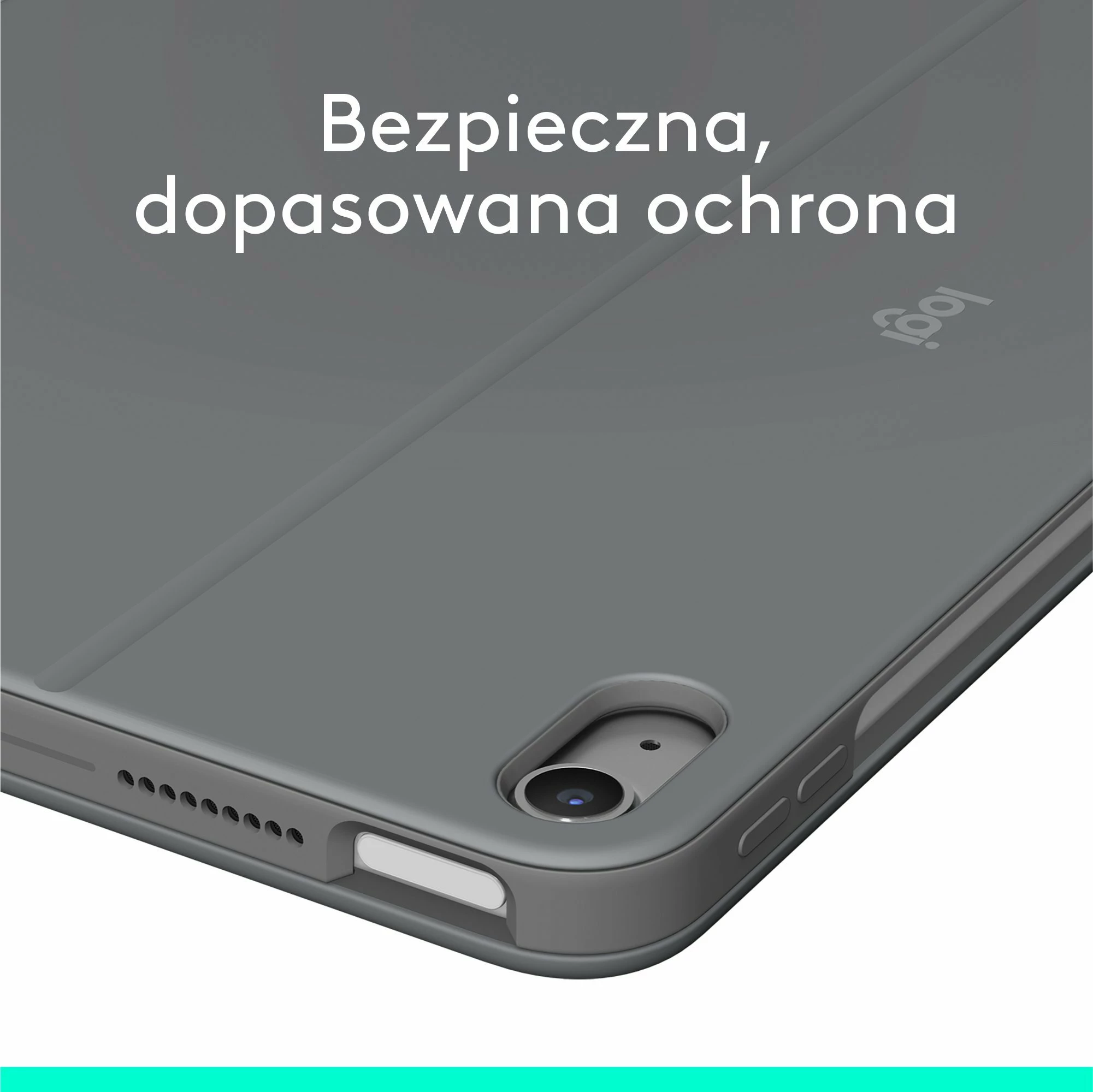 Tastierë me Mbështjellës Logitech Combo Touch 920-012636 për iPad Air 11" (M2/M3) dhe iPad Air Gen 4/5 10.9", QWERTY US International, me trackpad, me ndriçim tastesh, Smart Connector, Gri
