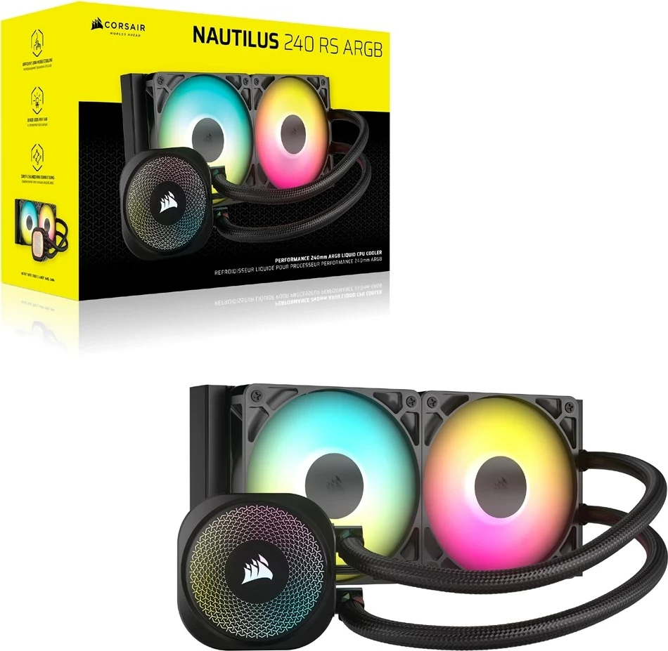 Ftohës Corsair NAUTILUS 240 RS ARGB për procesor, i zi