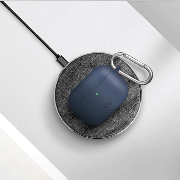 Mbështjellës UNIQ Vencer për AirPods Pro, silikon, me karabiner, Gri