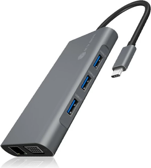 Docking Station RaidSonic ICY BOX IB-DK4040-CPD, USB 3.2 Gen 1 Type-C, 100 W, Anthracite, Black