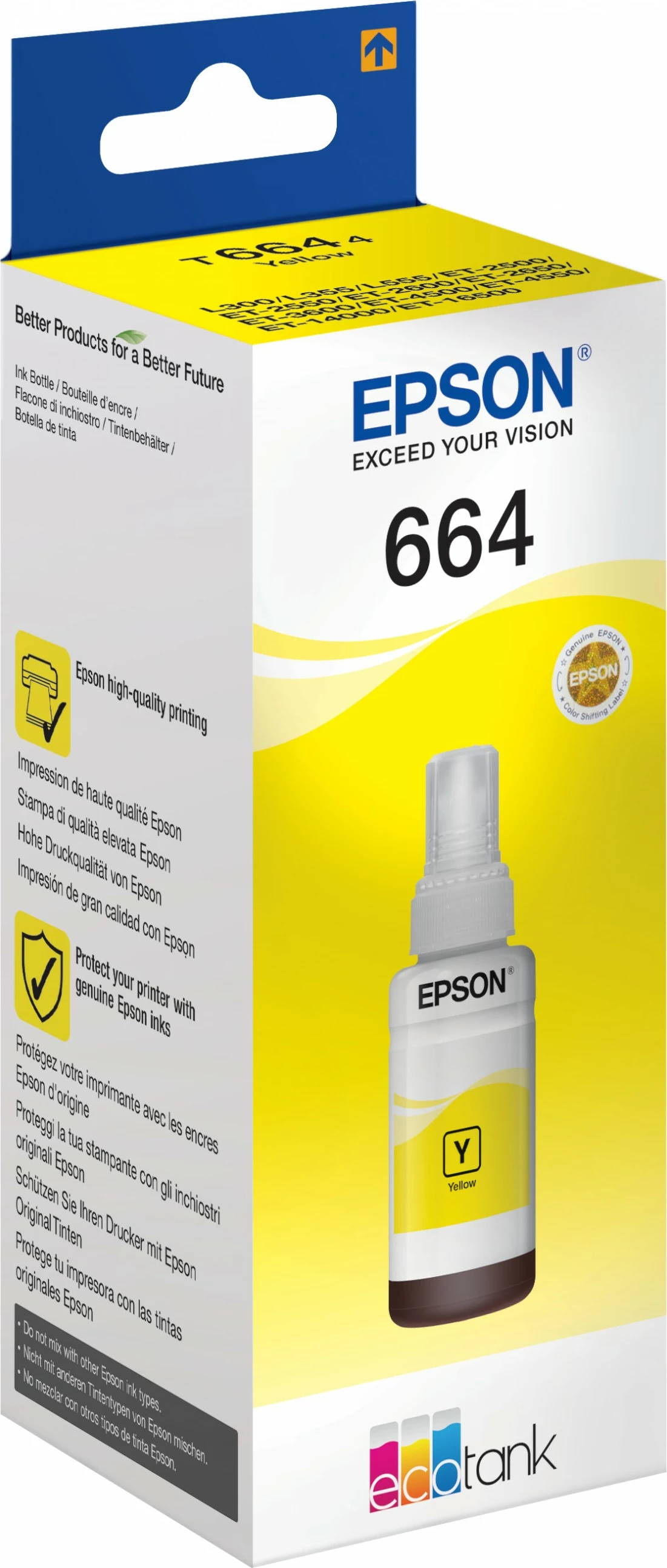 Shishe bojë Epson 664 Ecotank, 70 ml, e verdhë