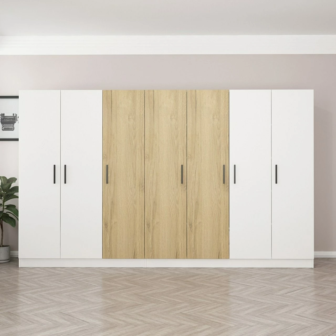 Dollap Skye Decor, ngjyrë e bardhë dhe arre, 3114