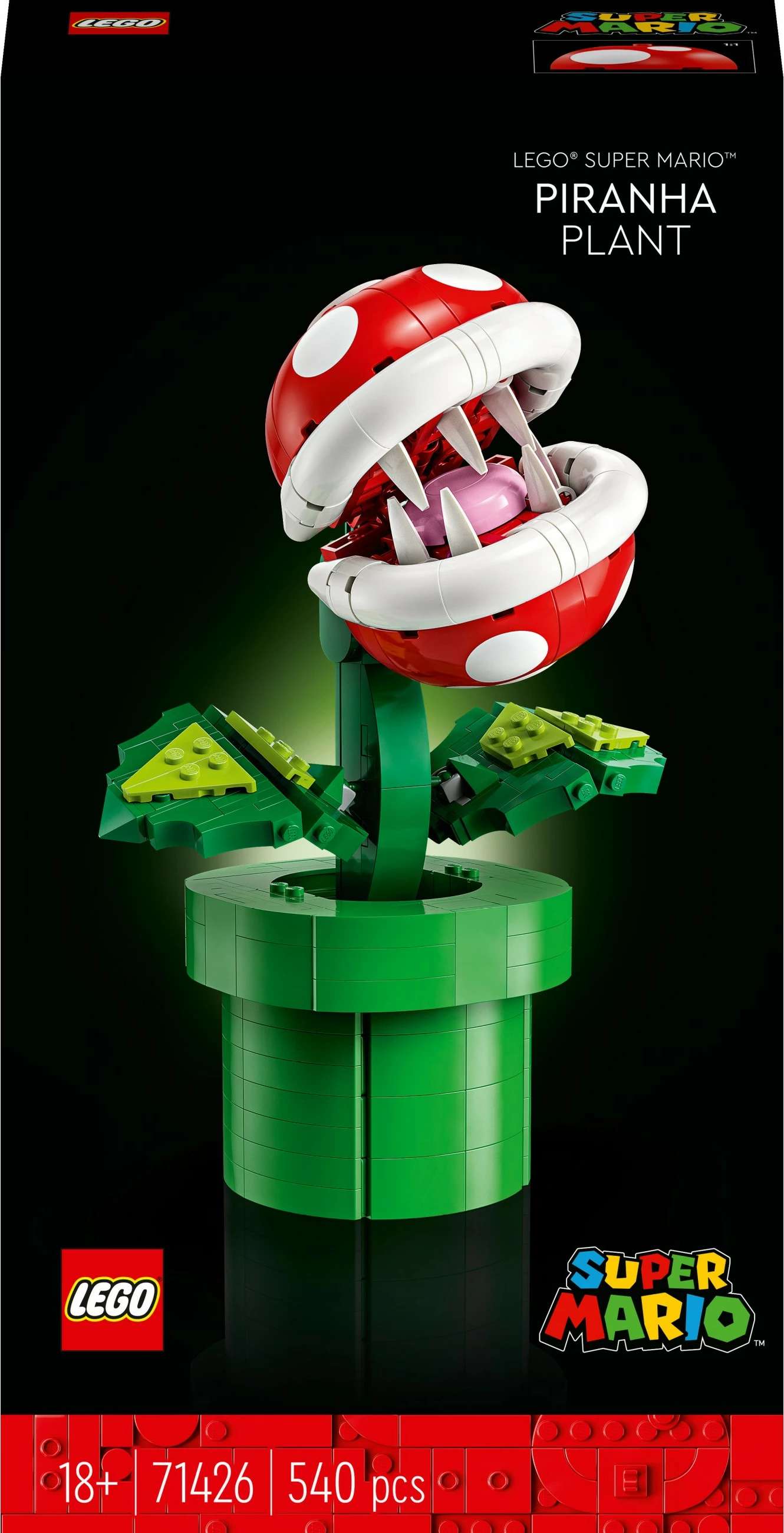 Set ndërtimi LEGO Super Mario Piranha Plant, 540 copë, shumëngjyrësh
