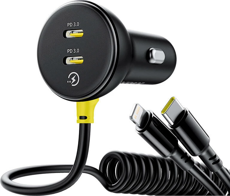 Karikues veture Baseus 60W me USB-C dhe kabllo Lightning, i zi