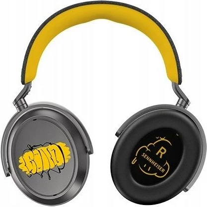 Kufje Sennheiser Momentum 4 Wireless, 80th Anniversary Edition, e zezë me të verdhë