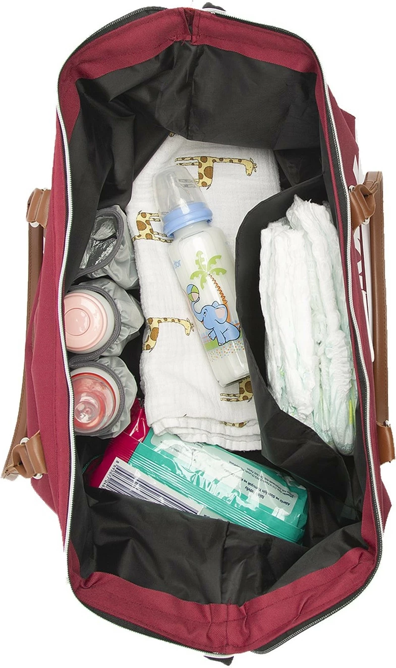 Çantë për pelena, ngjyrë e kuqe Claret, Zoozie Bags, 57x35x25cm