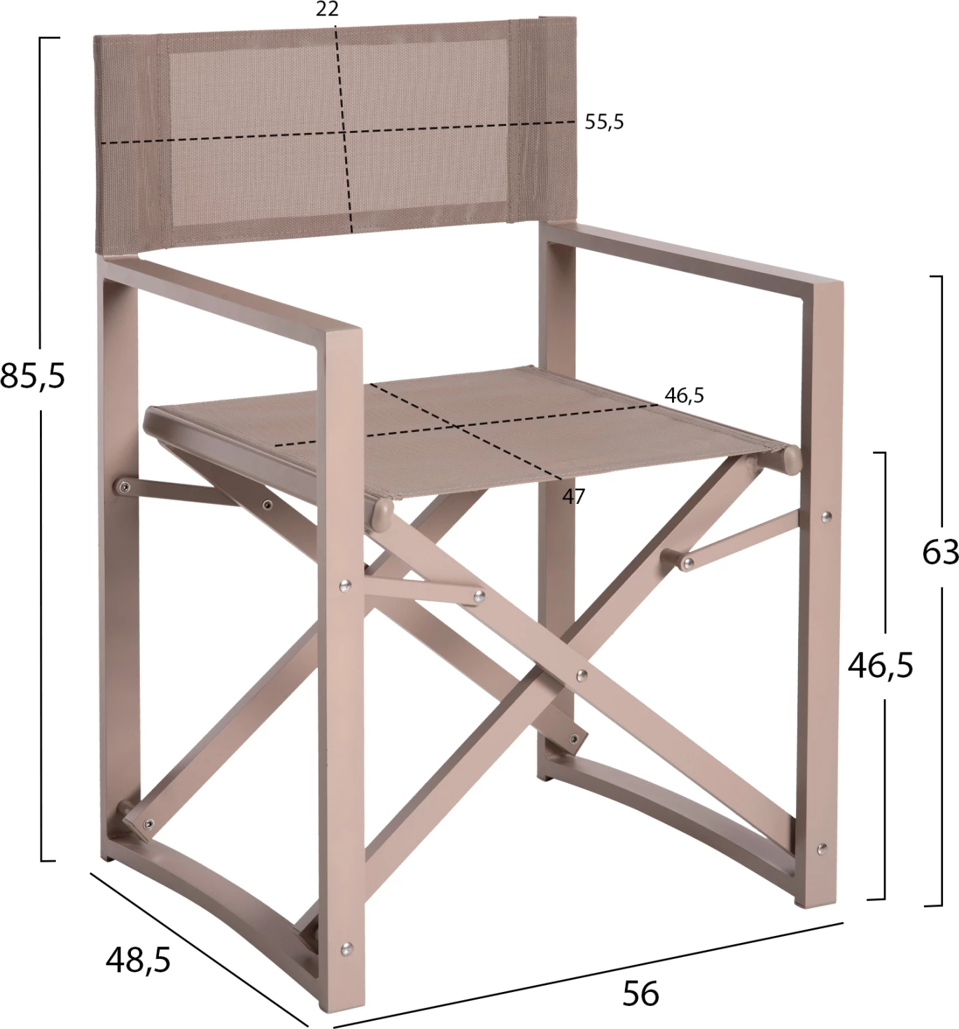 Karrige regjisori alumini DUPRE FH5094.03 ngjyrë shampanje 57x48,5x85.5Hcm