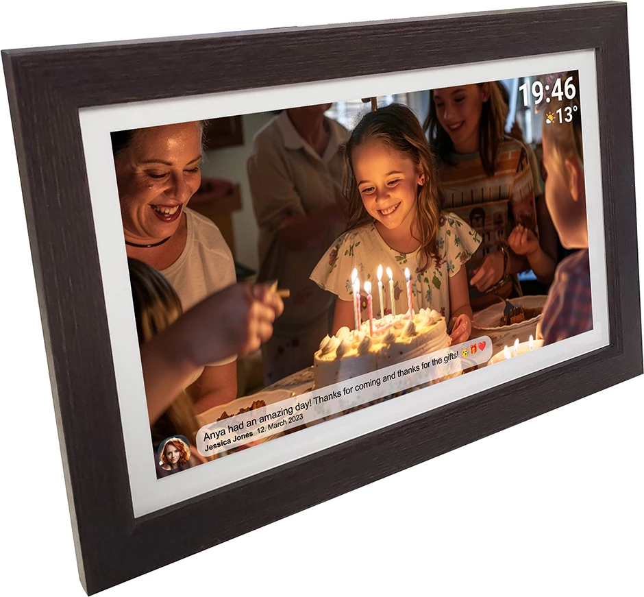 Kornizë digjitale Denver Frameo PFF-1543DW, 15.6", 16 GB, Full HD, Kafe