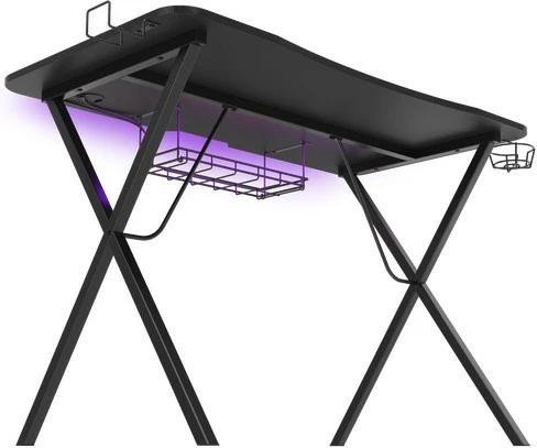 Tavolinë gaming Natec Genesis Holm 200 RGB, 113x60cm, me ndriçim RGB, e zezë