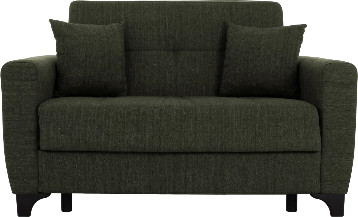 Divan 2-vendësh me shtrat, shpinë e lartë, ngjyrë ulliri e errët, FH3243.05, 160x84x88 cm