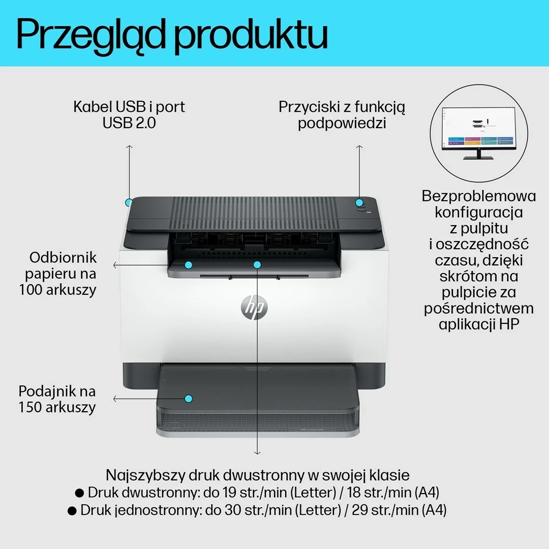 Printer HP LaserJet M209d, Laser, E zezë