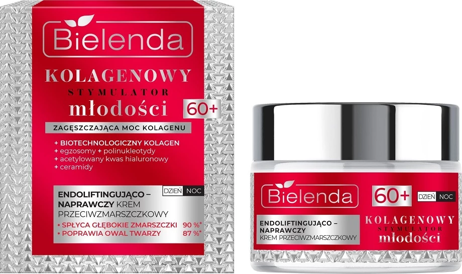 Krem anti-rrudhë për femra Bielenda Collagen Youth Stimulator endolifting and repairing 60+, 50ml
