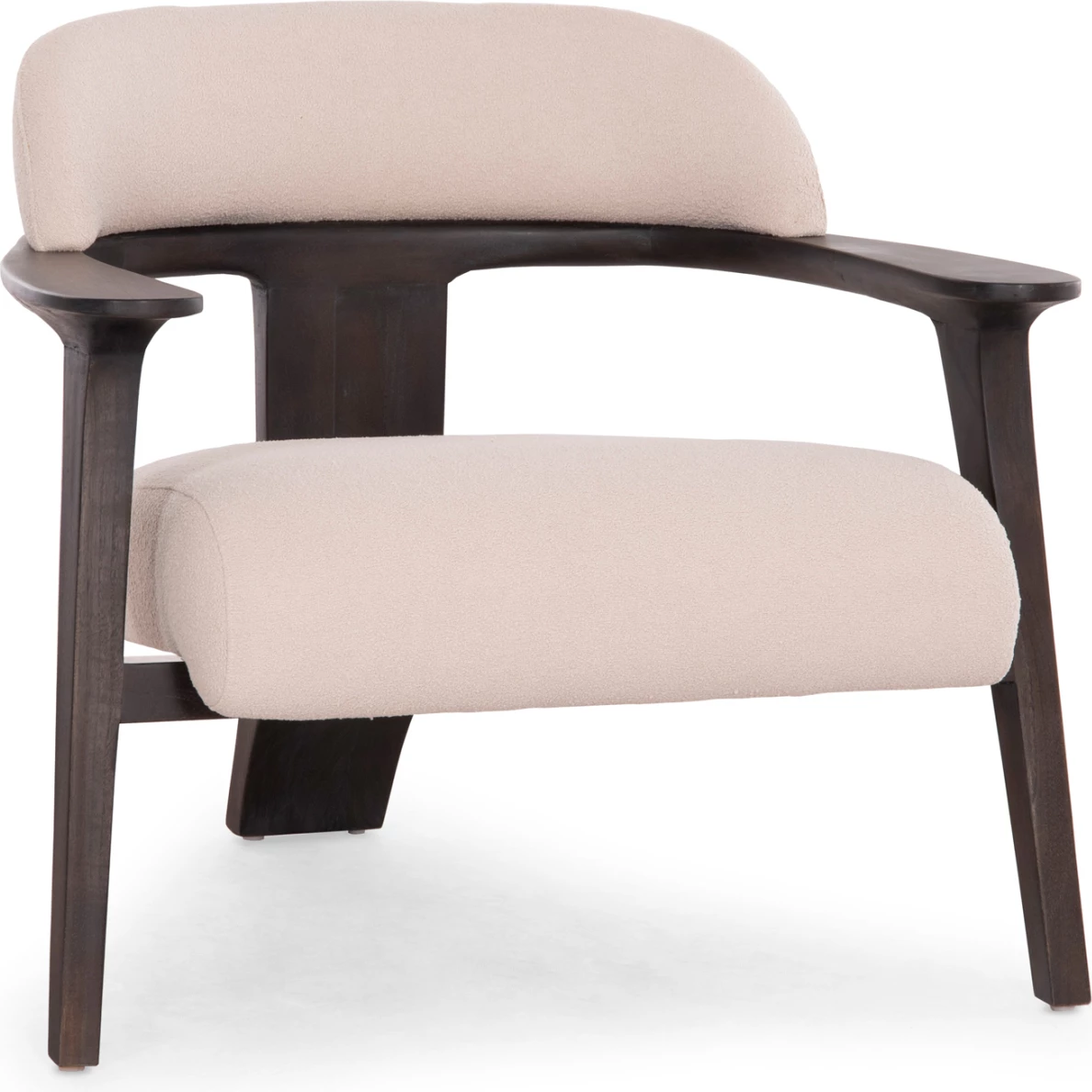 Karrige lounge TRIAD, dru tik i zi, material krem, 80.5x74x66.5cm