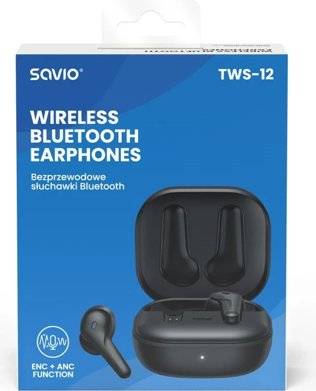Kufje wireless Bluetooth SAVIO TWS-12, të zeza