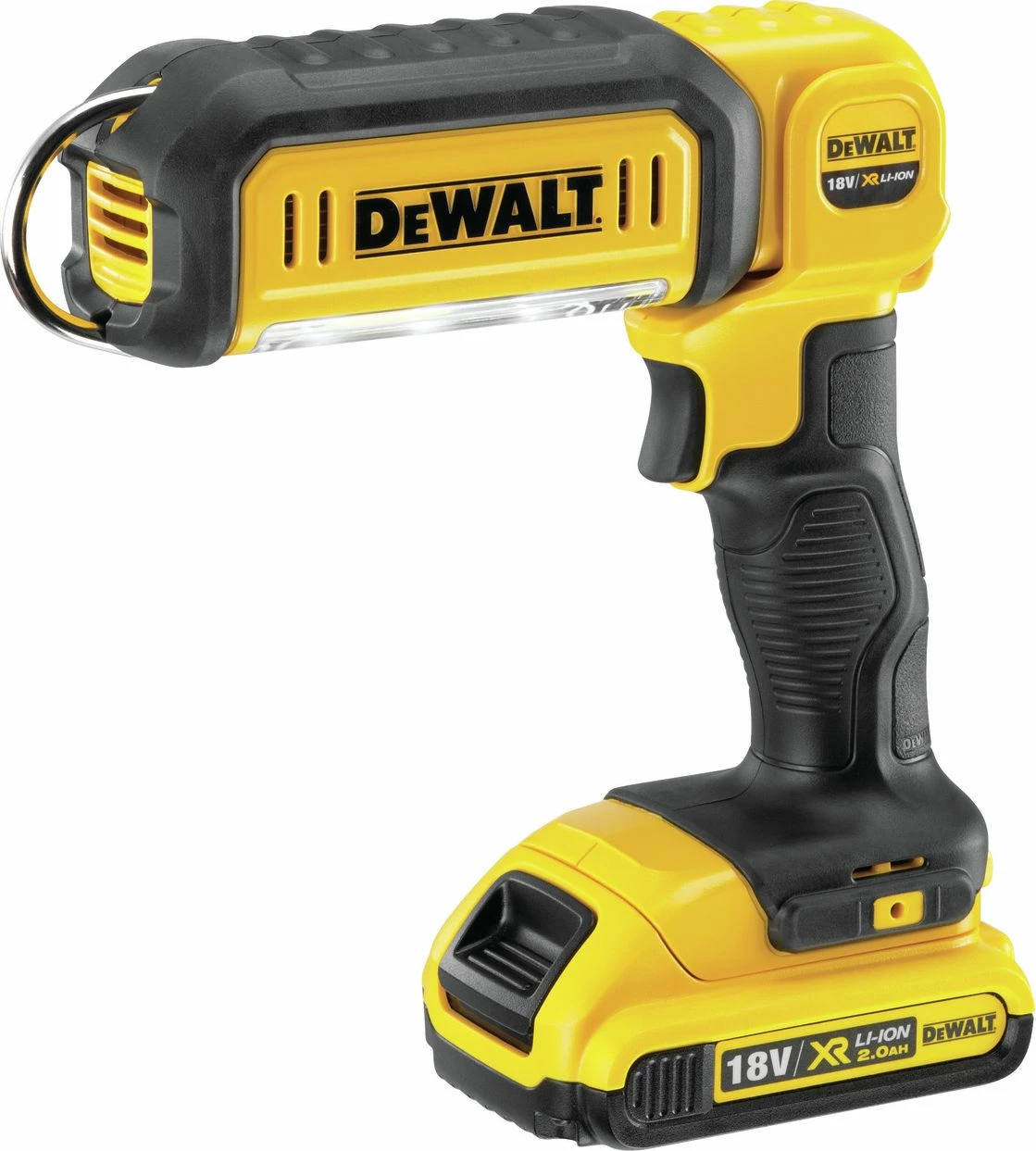 Llambë pune LED DeWalt DCL050, 18V XR, 250-500 lm, IP54, pivot, e verdhë/zezë