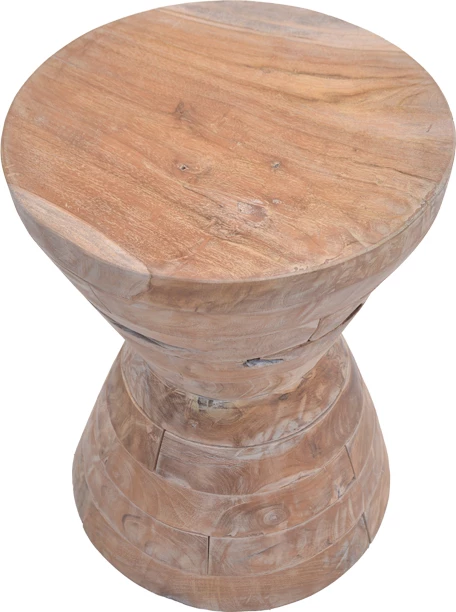 Tavolinë anësore Zerlian Inart, dru tik, ngjyrë e bardhë, D35x46cm