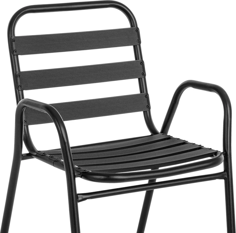 Karrige Sussie, metal i zi, me shufra alumini, 45x62x76cm