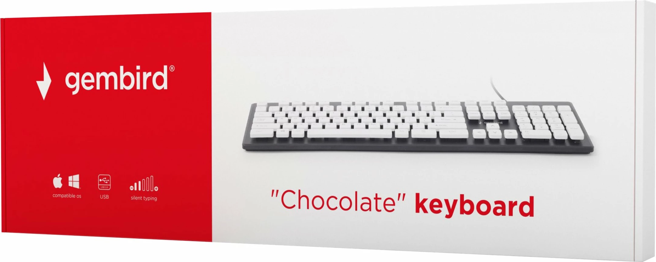 Tastierë Gembird KB-CH-01 Chocolate me kabllo, USB, US layout, e zezë