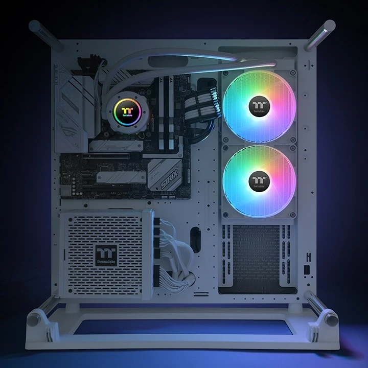 Ftohës i lëngshëm gjithë-në-një Thermaltake TH280 V2 ARGB Snow, 14 cm, 84.32 cfm, Bardhë