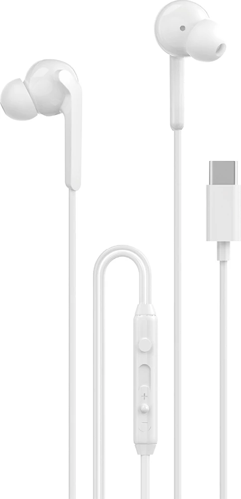 Kufje në vesh me kabllo USB-C, Dudao, X3C+, 1.2 m, kontroll në kabllo, të bardha