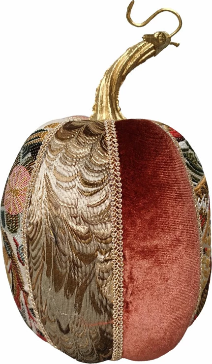 Dekor për Krishtlindje, kungull brokadë, shumëngjyrësh, 11x11x18, shkumë, tekstil
