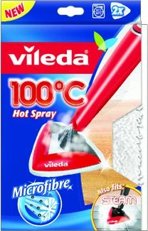 Pad për mop me avull Vileda Steam Mop Pad 168926 (SPDVI1ADP0013), mikrofibër 100%, gri, set 2 copë