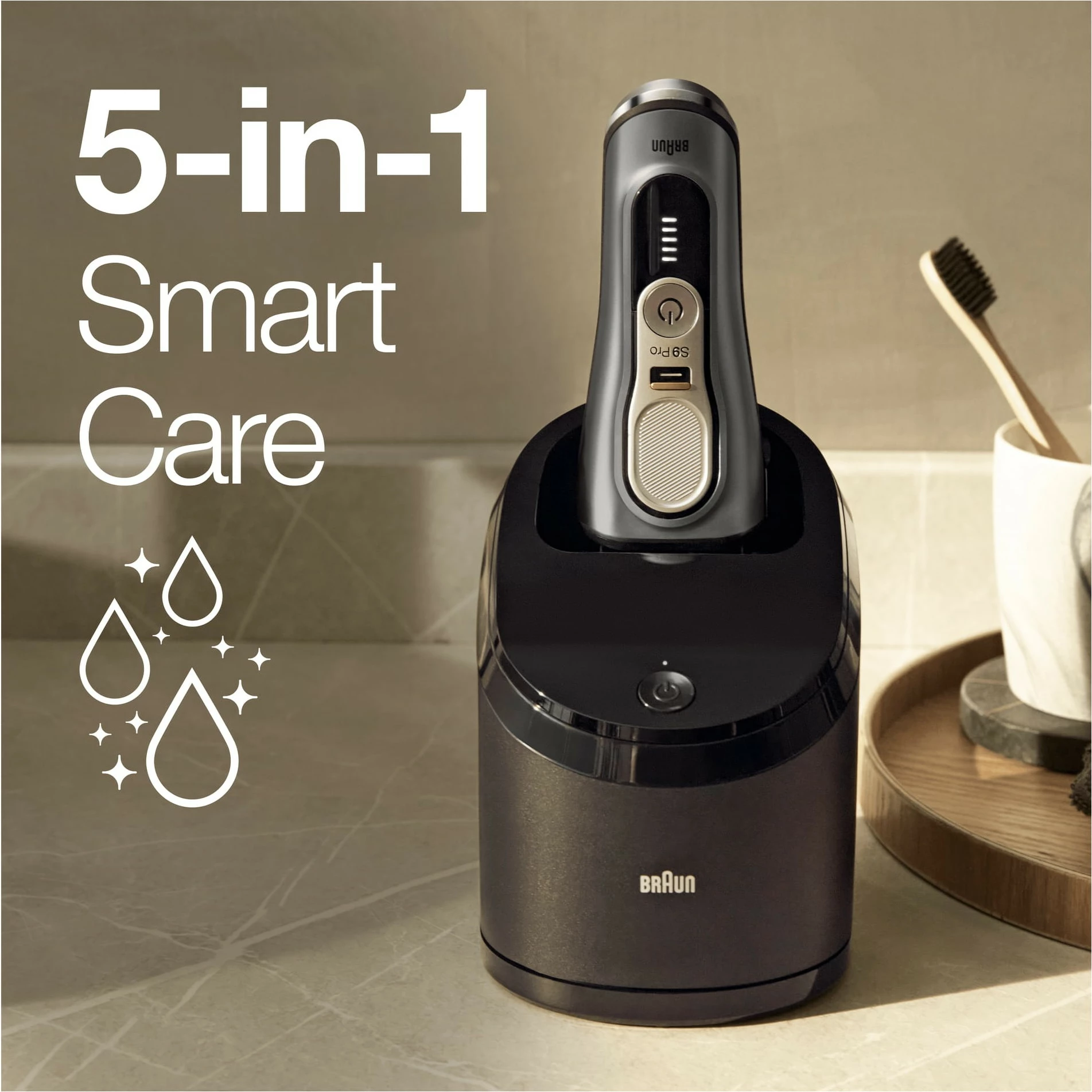 Makinë rroje Braun Series 9 Pro 9465CC, 0.05 mm, Bateri, E zezë, Argjendtë