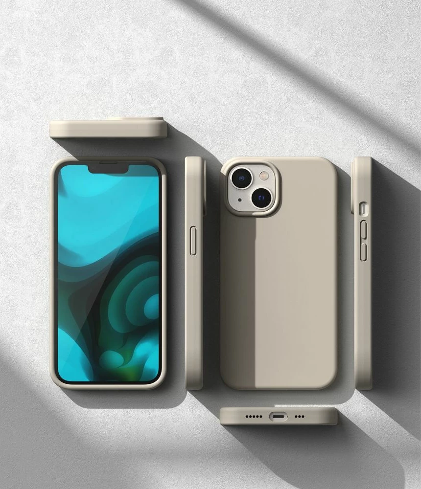 Mbështjellës Ringke për iPhone 14 Plus 6.7", silikon, gri