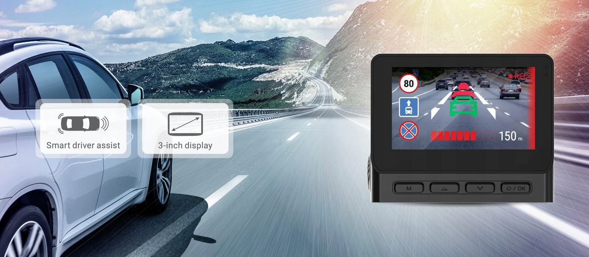 Kamerë për veturë Navitel RS990 4K GPS, set front+prapa me Wi‑Fi/ADAS, e zezë/ari