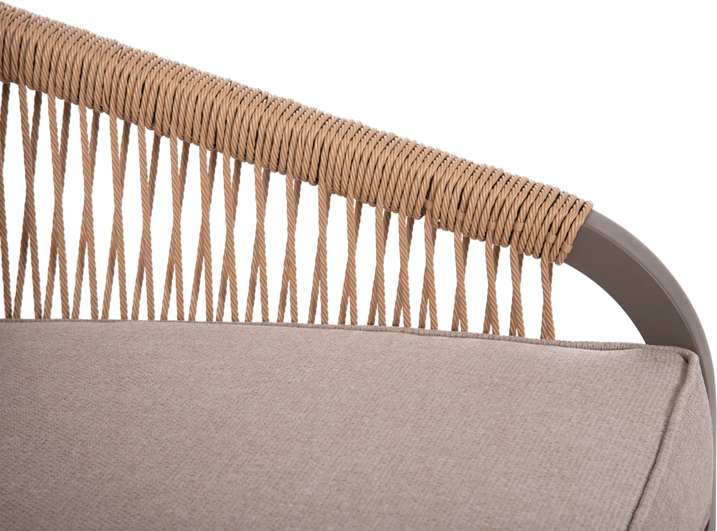 Set salloni për jashtë 4 pjesë MAERLY FH6056.04 ngjyrë shampanjë alumini-pe litar-bezh jastëkë