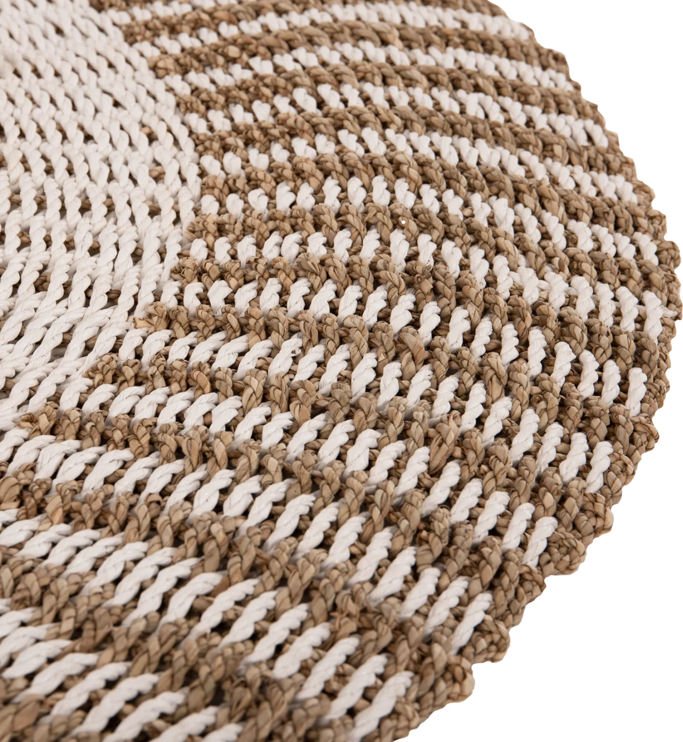 Tapet i rrumbullakët KIRKI, fibra natyrale seagrass, ngjyrë bardhë-natyrale, Φ150 cm