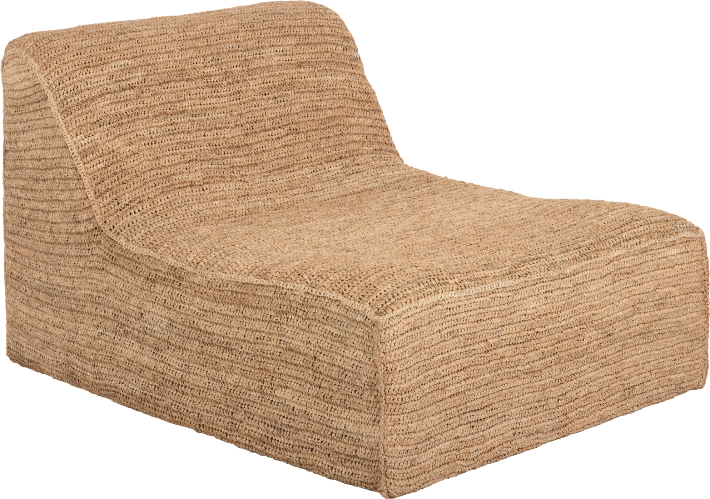 Pouf-lounger Bibloc, kornizë druri teak, mbulesë hydrohyacinth, 84x118x73H cm