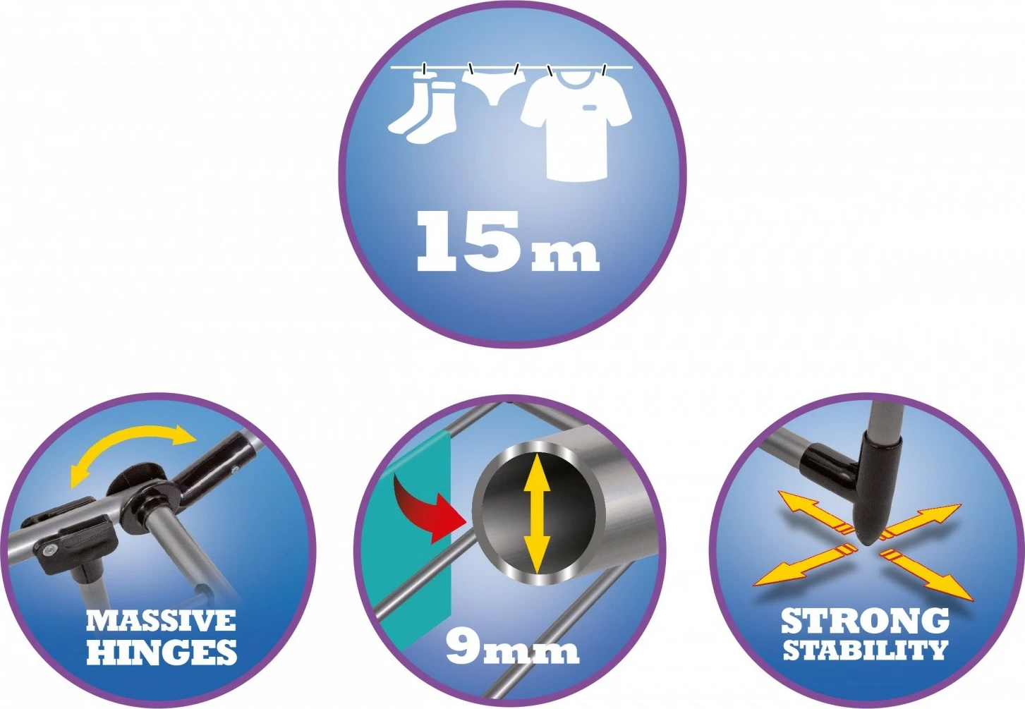 Tharëse rrobash Lamart LT8104 ZIKR, sipërfaqe tharjeje 15 metra, argjend