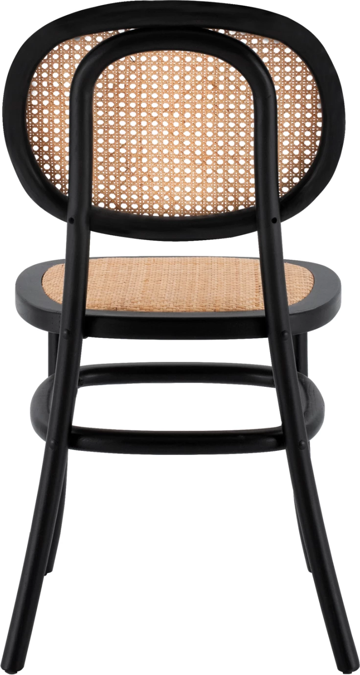 Karrige druri me ratan, ngjyrë e zezë, FH8747, 44x51x87 cm