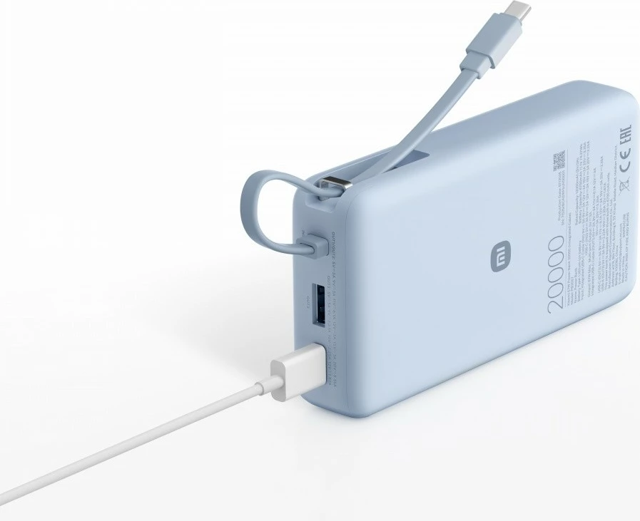 Power bank Xiaomi 67W Power Bank 20000 20000mAh, kabllo USB-C e integrume, Ice Blue