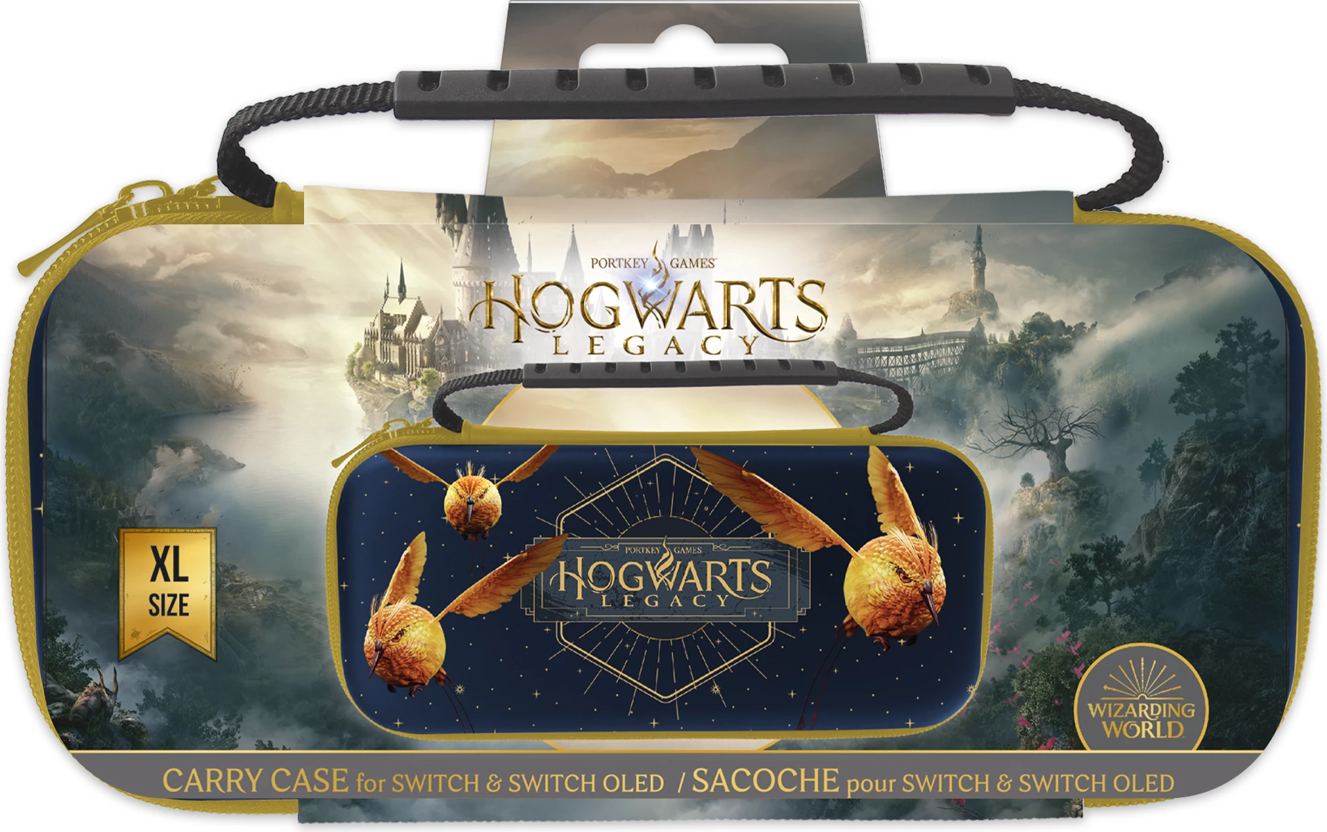 Kasë mbrojtëse XL për Nintendo Switch FREAKS & GEEKS Hogwarts Legacy, kompatibile me Switch Lite/OLED, Golden