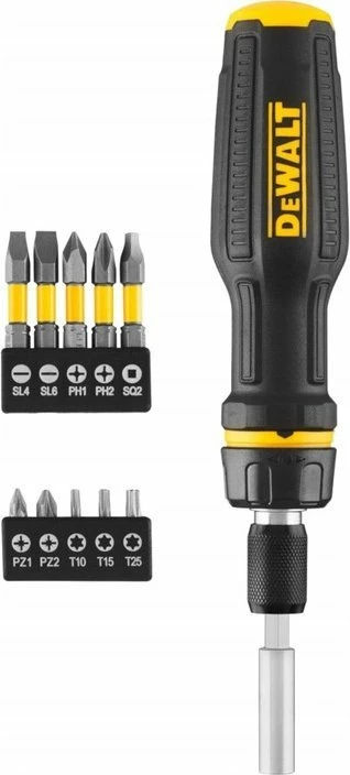 Kaçavidë teleskopike Dewalt MAX FIT, set 10 bita, e zezë/verdhë