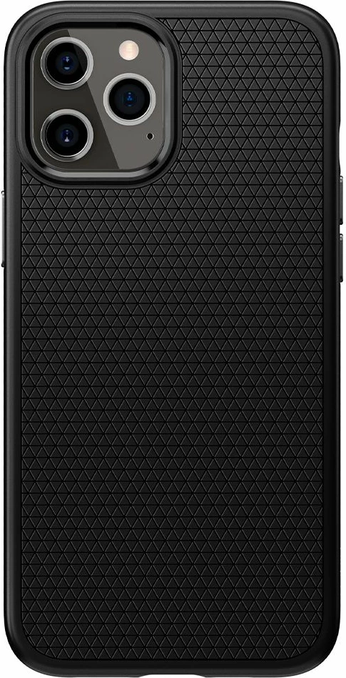 Mbështjellës Spigen Liquid Air për iPhone 12 / iPhone 12 Pro, Mat Zi