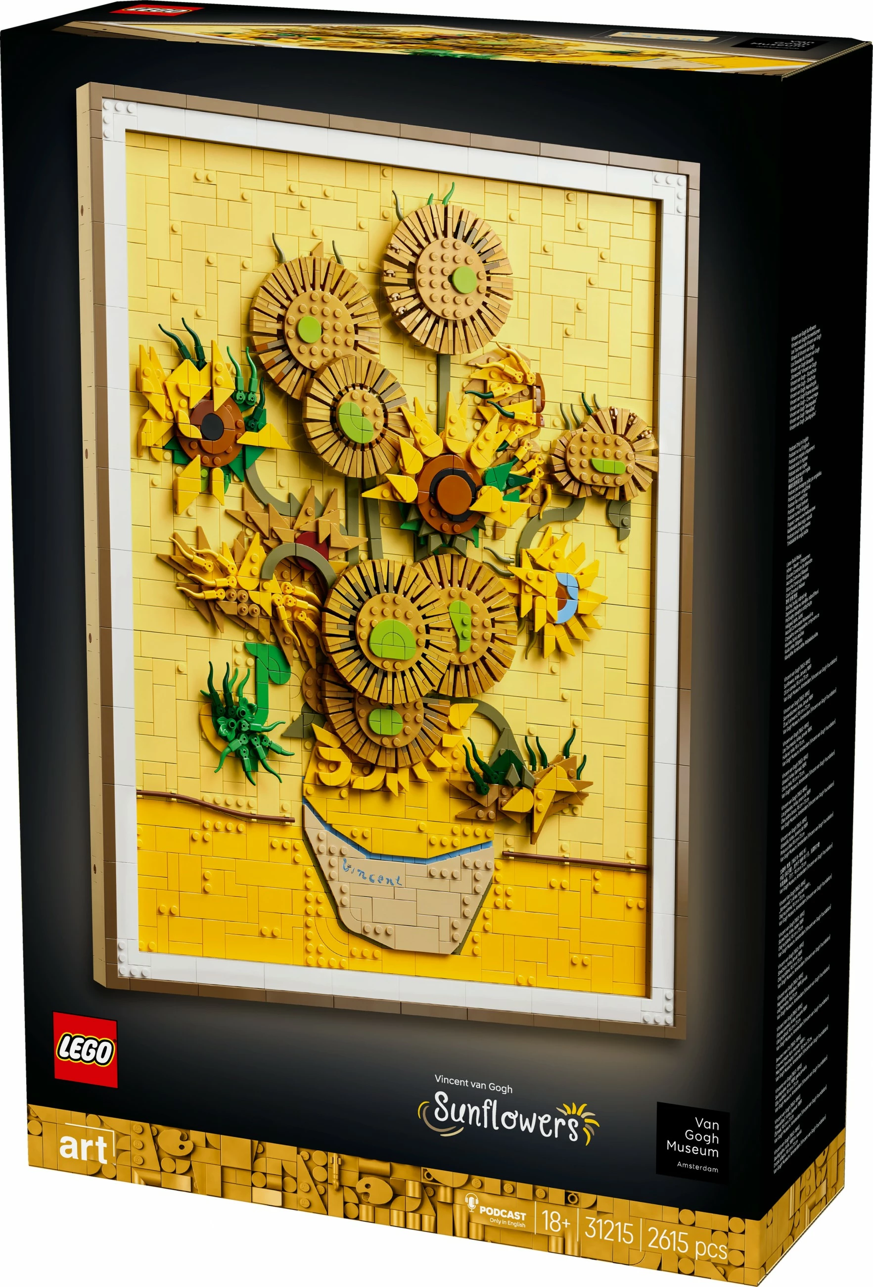 Set ndërtimi LEGO Art 31215 Vincent van Gogh Sunflowers, shumëngjyrësh