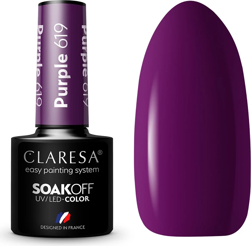 Llak për thonj Claresa Hybrid UV/LED 619 purple 5g