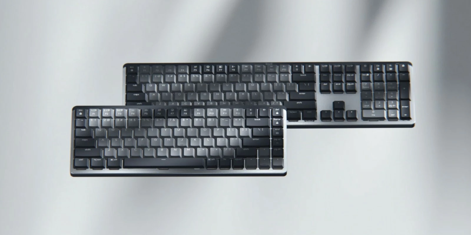 Tastierë mekanike Logitech MX Mechanical, wireless, full-size, LED bardhë, grafit/gri