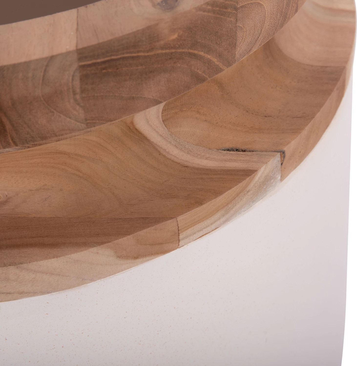 Vazo dekorative për dysheme, LINTER FH4662.02L, fibër-cement, ngjyrë e bardhë, dru tik, 41x47cm