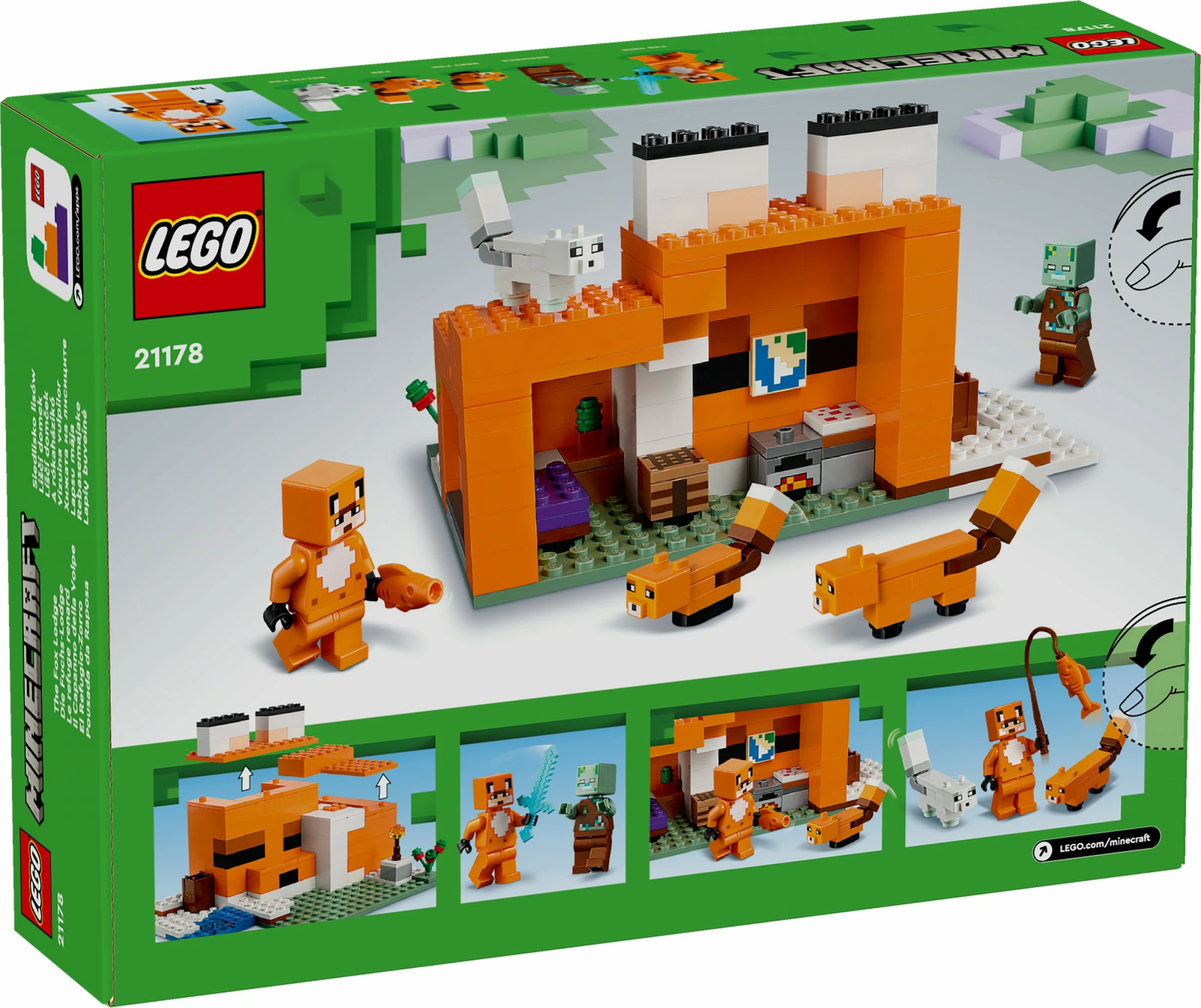 Set ndërtimi LEGO Minecraft The Fox Lodge, 193 pjesë, plastikë, shumëngjyrësh
