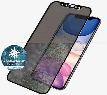 Xham mbrojtës PanzerGlass E2E Super+ privacy për iPhone XR/11, me kornizë të zezë