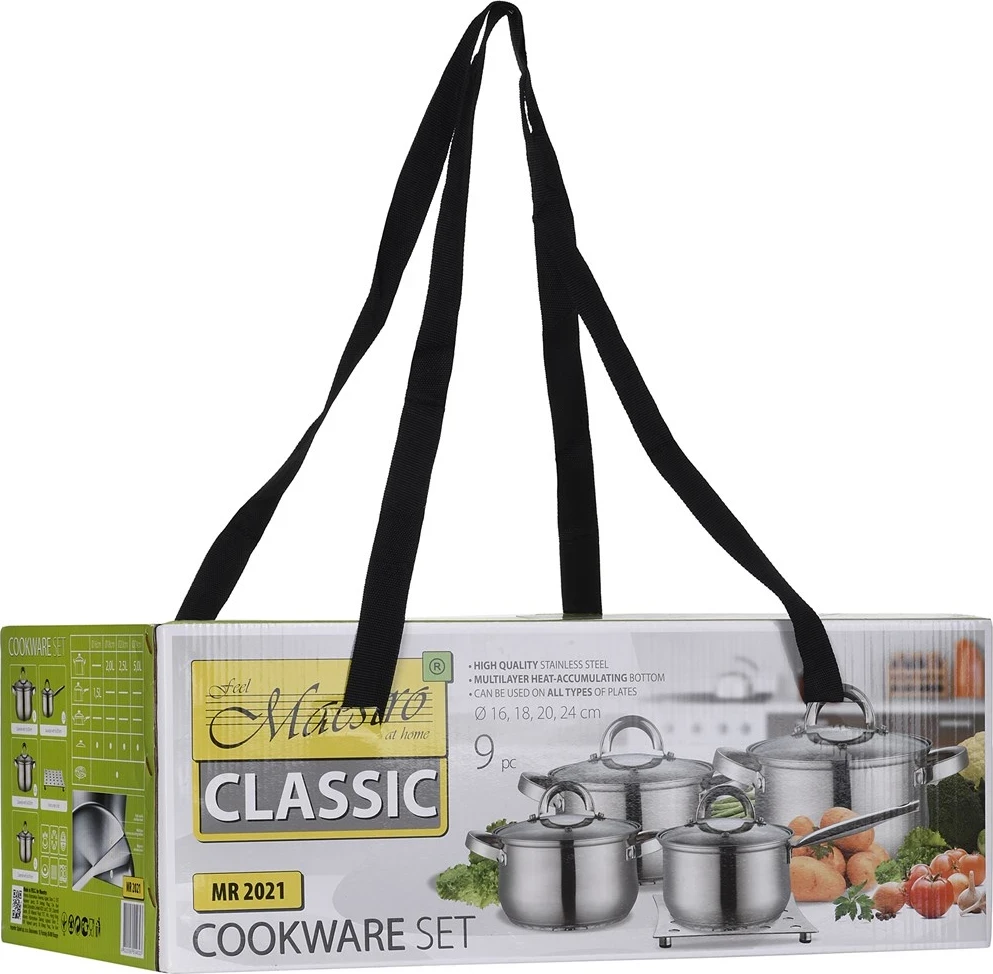 Set me 4 tenxhere Maestro MR-2021, çelik inox