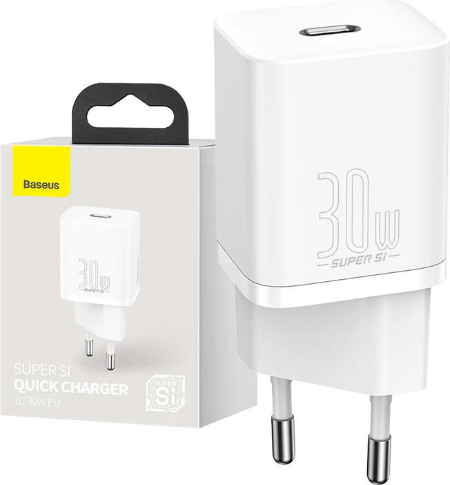 Karikues i shpejtë Baseus Super Si 1C, 30W, USB-C, i bardhë