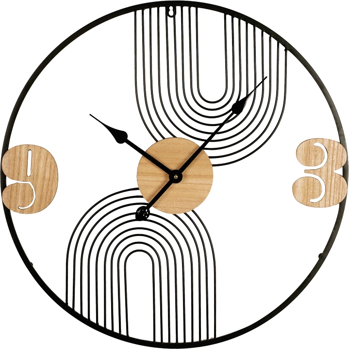 Orë muri Tanel Inart metalike, ngjyrë e zezë, 60x2.5x60cm